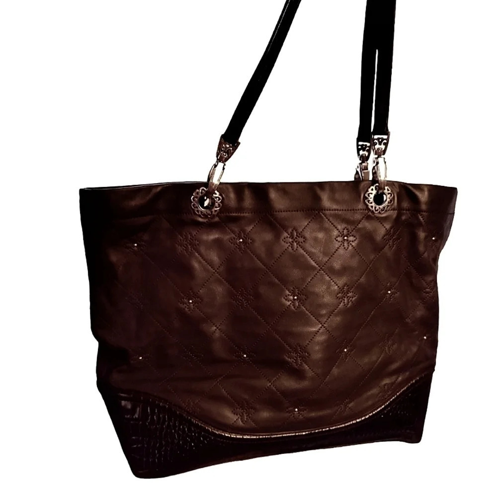 Brighton Chocolate Studded Tote EUC ❤️ - Picture 2 of 11